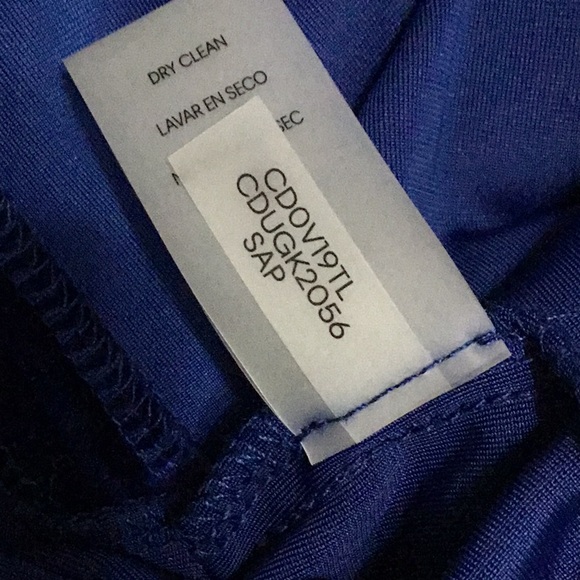 CALVIN KLEIN Bling Bell Sleeve Blue Velvet Velour Holiday Party Dress Sz M  NWT - Picture 12 of 15